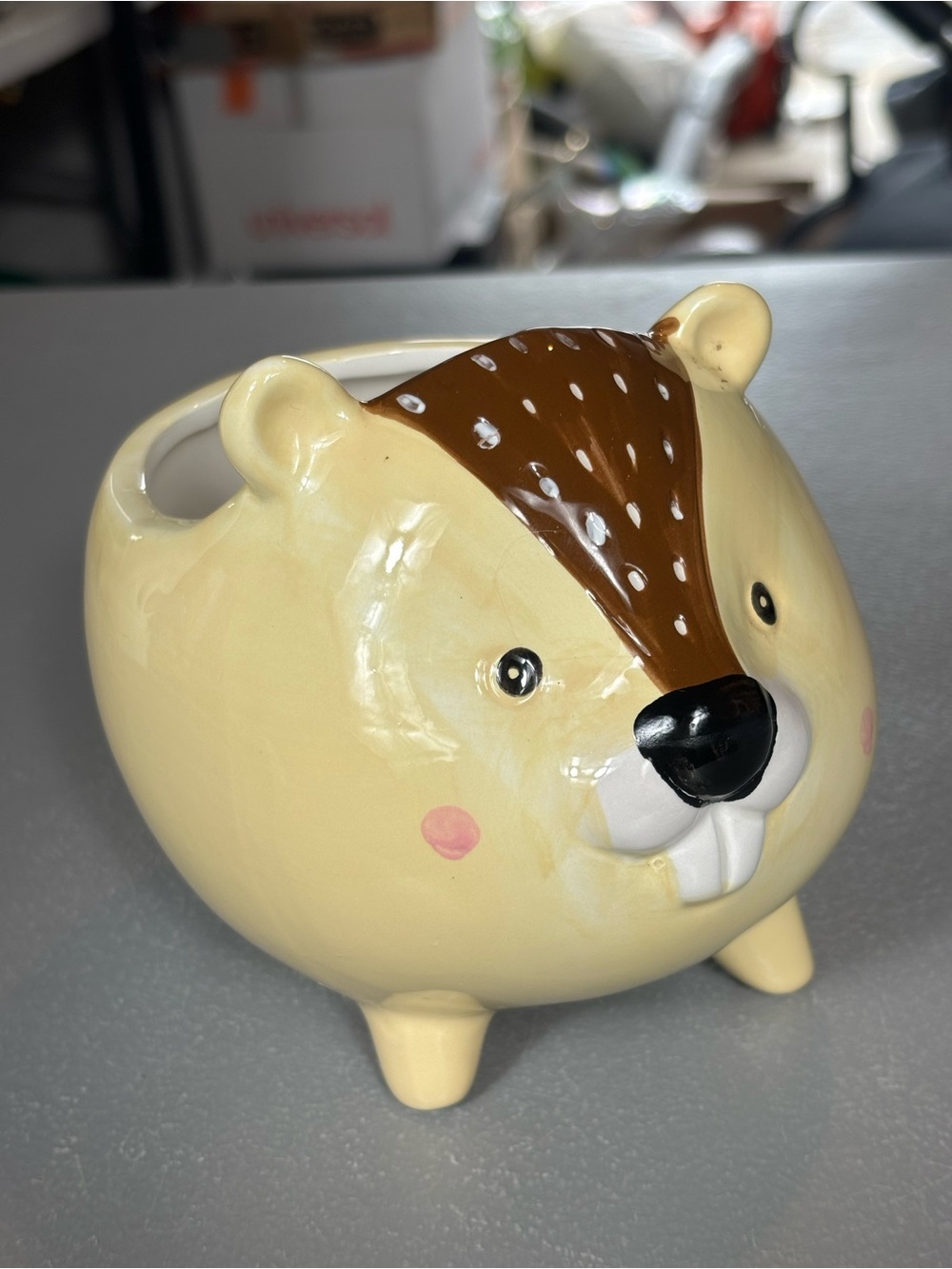 Streamline Hedgehog Ceramic Planter Cute Animal Succulent Pot 4.5”